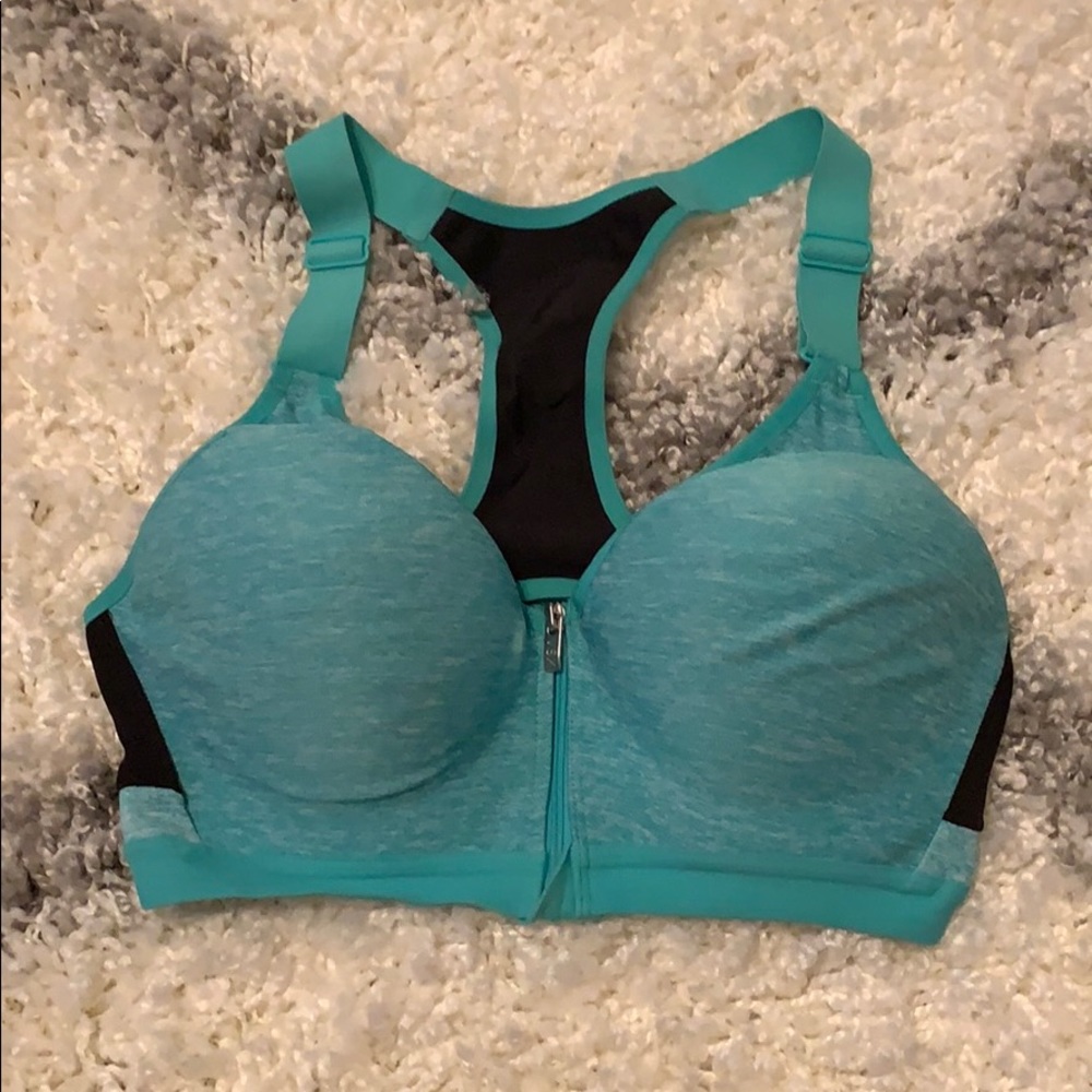 VSX blue sports bra